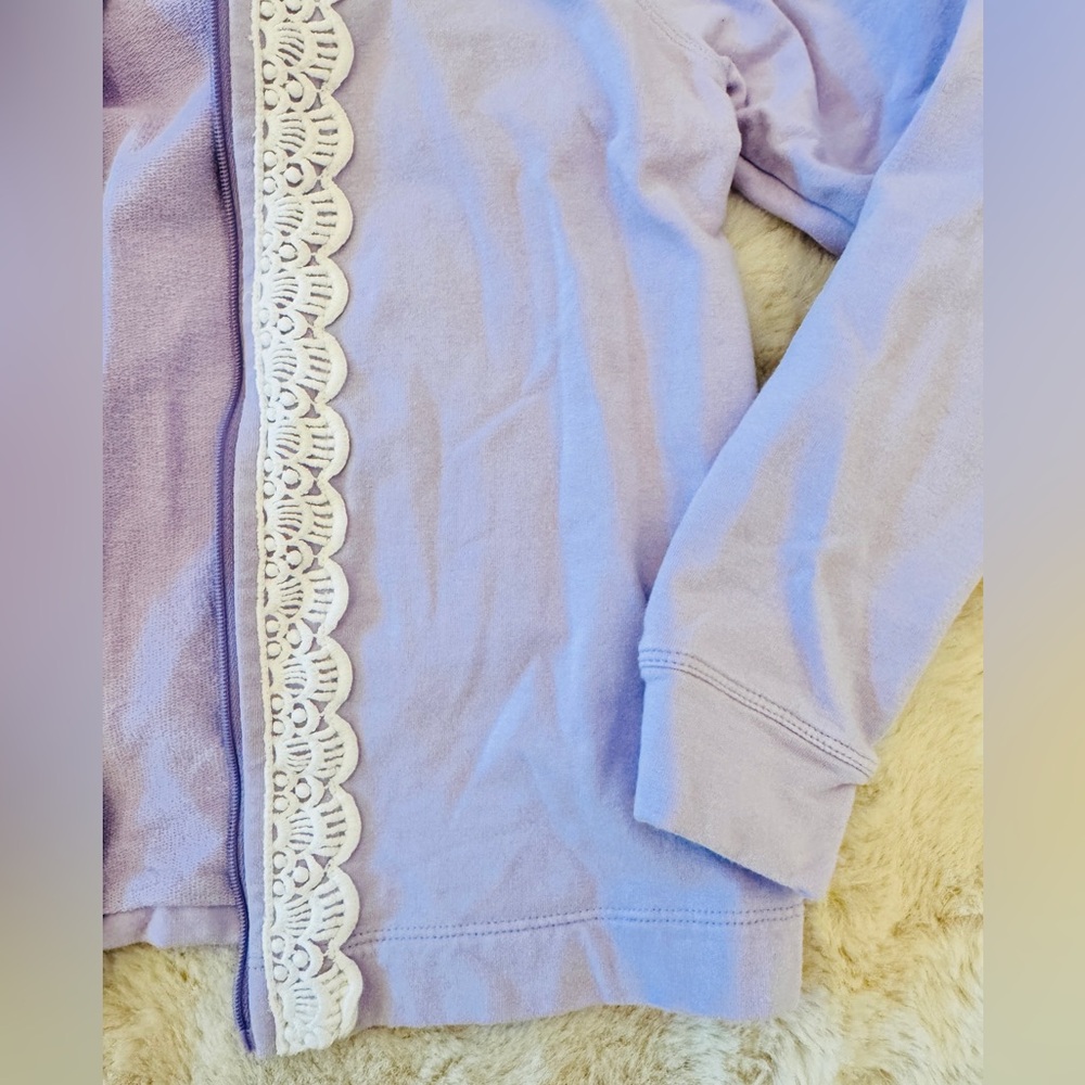 Purple Kids Leona Jacket with Lace Trim - Picture 3 of 6